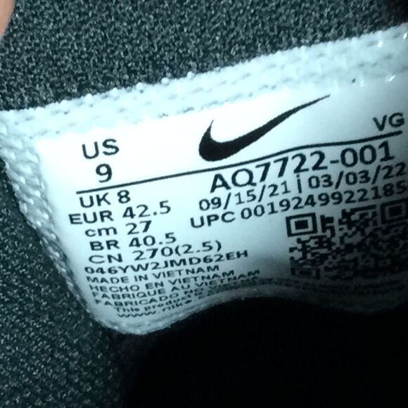 Nike Force Savage Shark 2 Football Cleats AQ7722-001 Black White Men's Size 9 - Picture 7 of 7